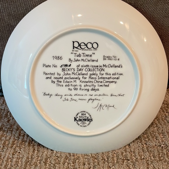 Reco International “Tub Time” 1986 Plate - Picture 2 of 5